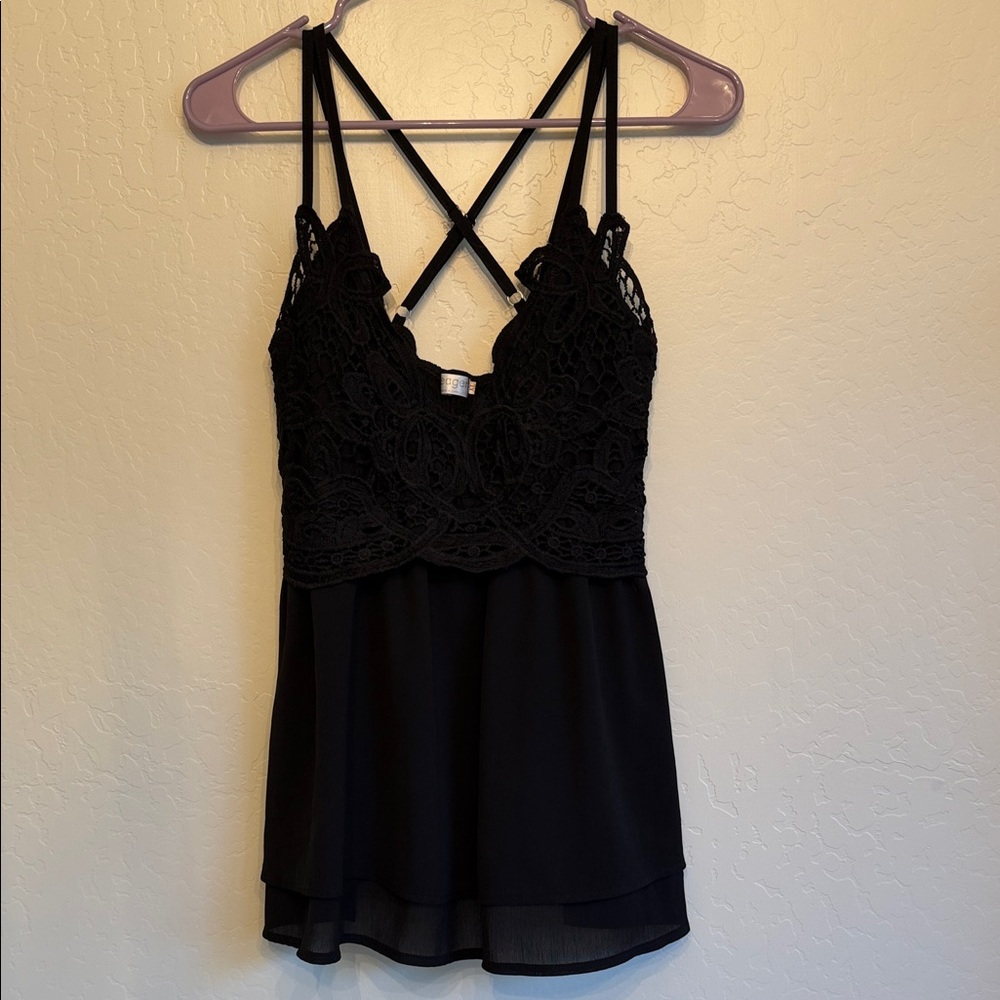 Elegant Black Lace Women’s Top